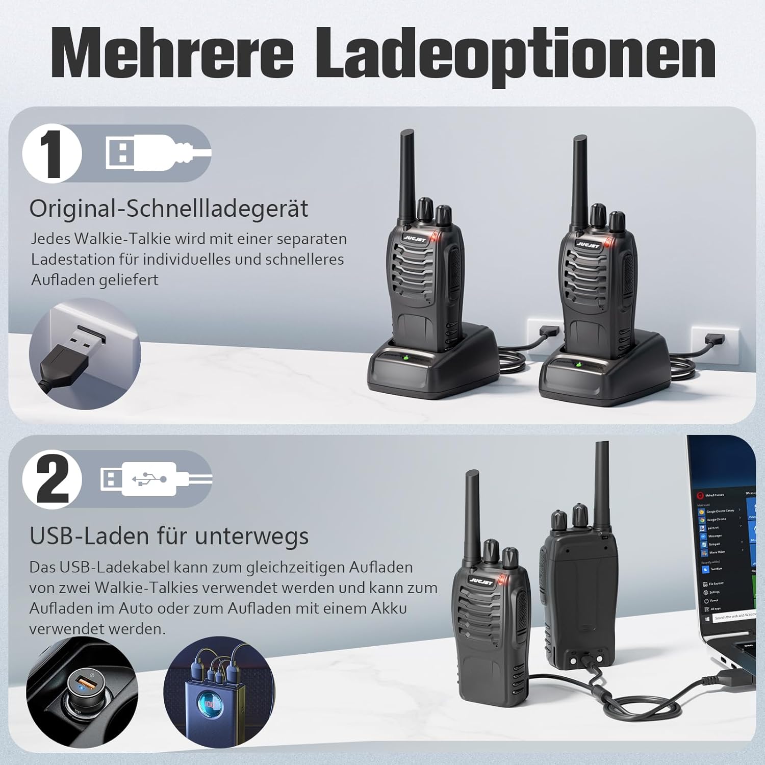 Walkie Talkie Ricaricabile Lunga Distanza VOX PMR 446MHz - immagine 4