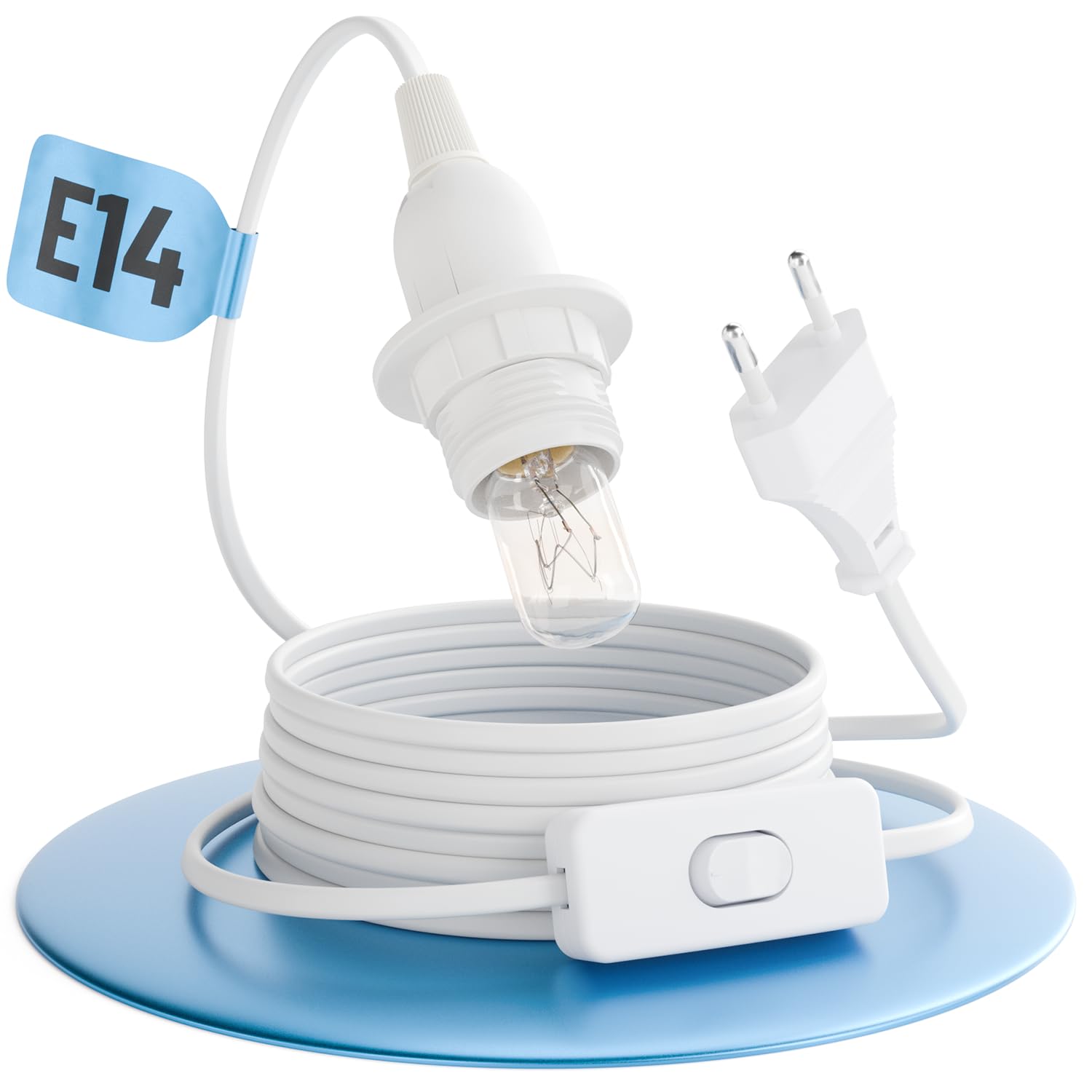 Greate. Portalampada E14 con Cavo e Interruttore 3,5m - immagine 1