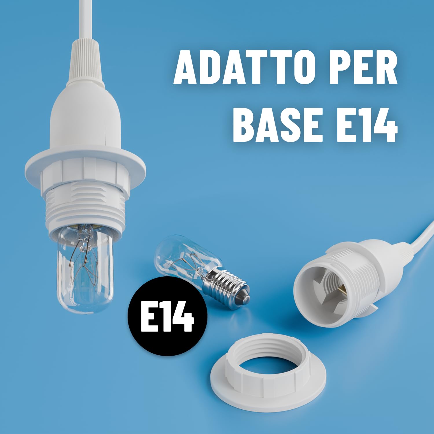 Greate. Portalampada E14 con Cavo e Interruttore 3,5m - immagine 3