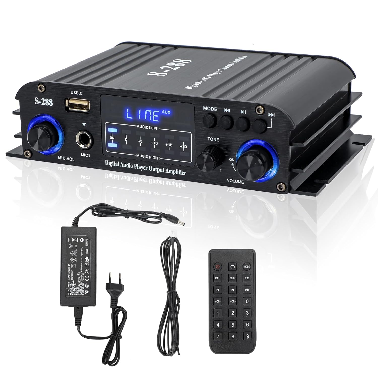 Amplificatore Audio Bluetooth 5.0 Max 1200W 4.0 Canali - immagine 1