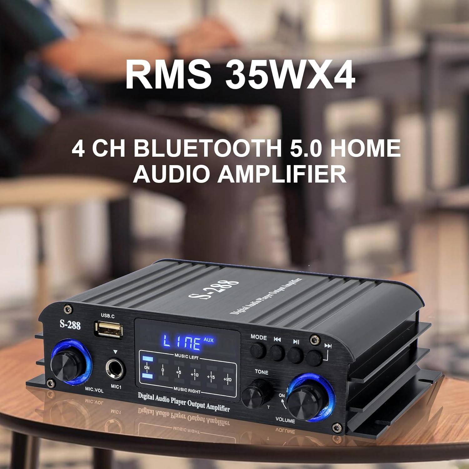 Amplificatore Audio Bluetooth 5.0 Max 1200W 4.0 Canali - immagine 7