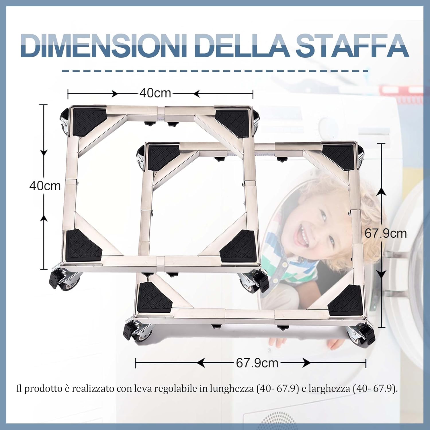 Hiver du blé Supporto Mobile Regolabile per Elettrodomestici - immagine 2