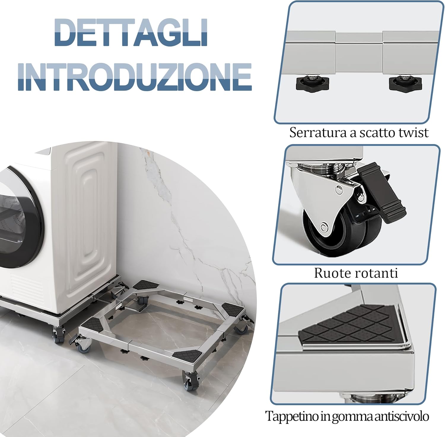 Hiver du blé Supporto Mobile Regolabile per Elettrodomestici - immagine 4