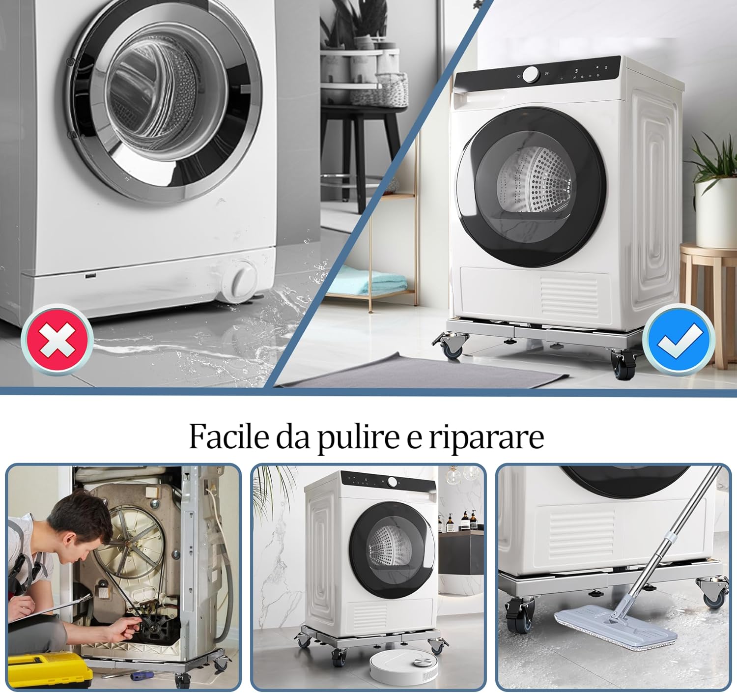 Hiver du blé Supporto Mobile Regolabile per Elettrodomestici - immagine 6
