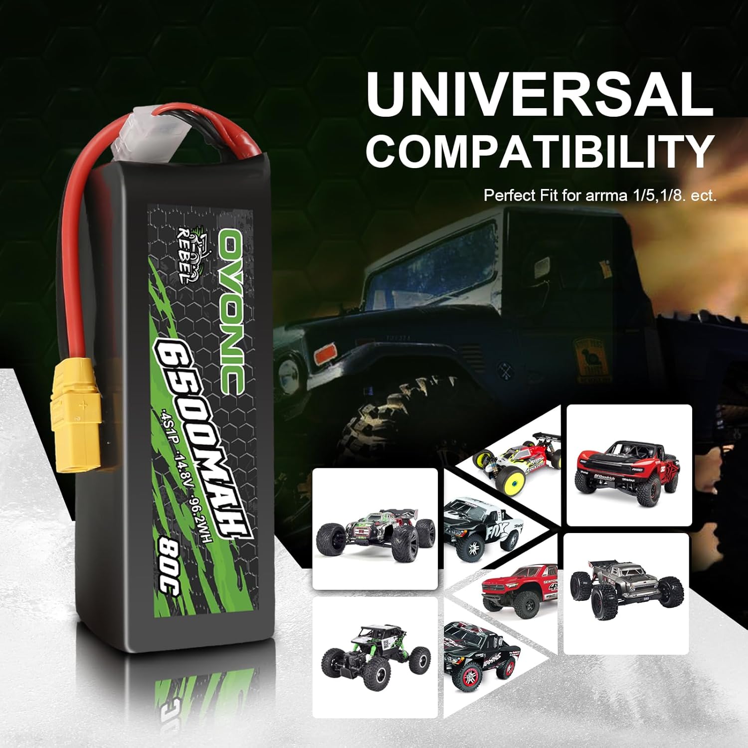 Ovonic Batteria Lipo 4s 6500mAh 14.8V XT90 - immagine 3