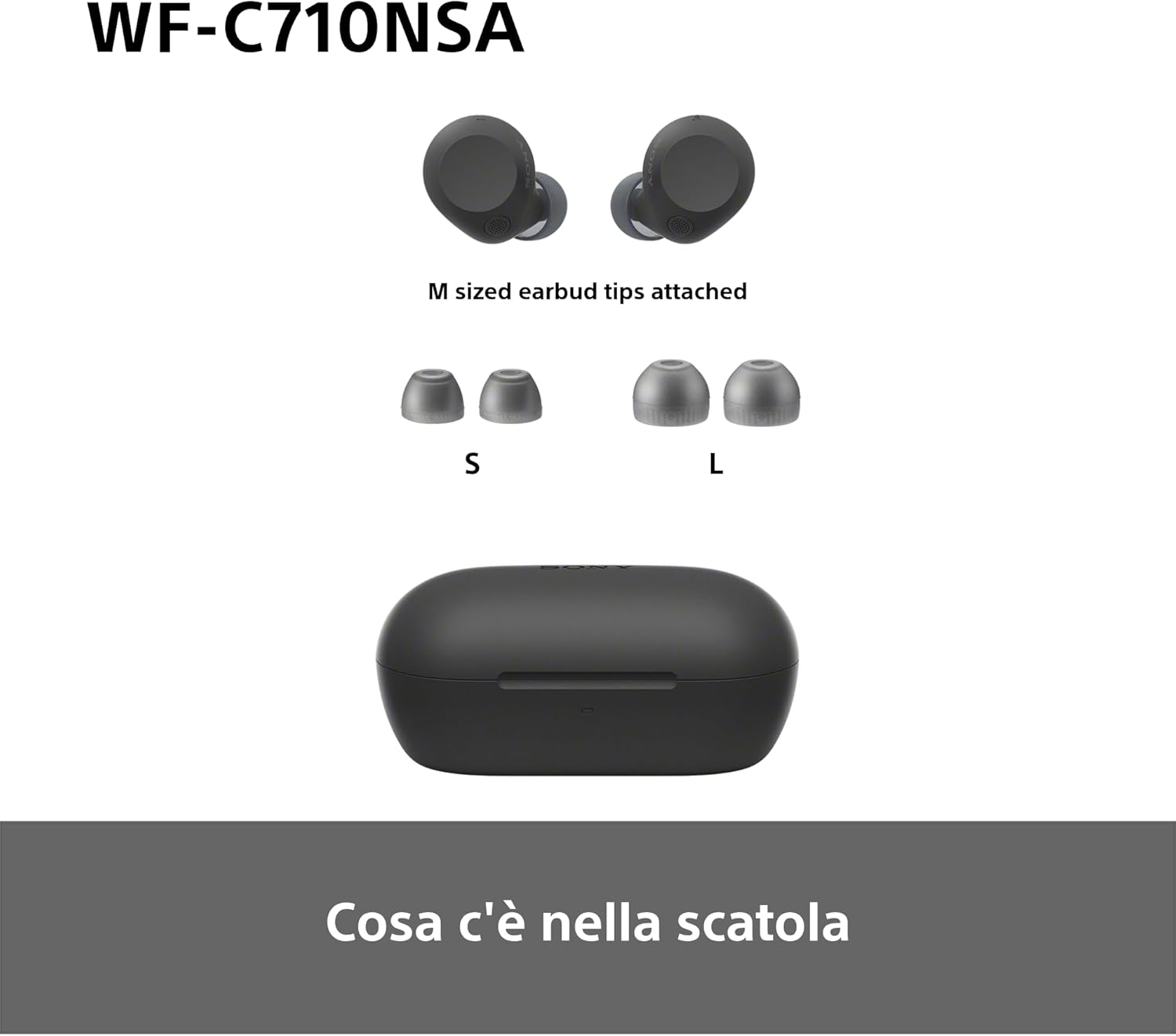 Sony Auricolari True Wireless WF-C710NSA Noise Cancelling, Nero - immagine 11