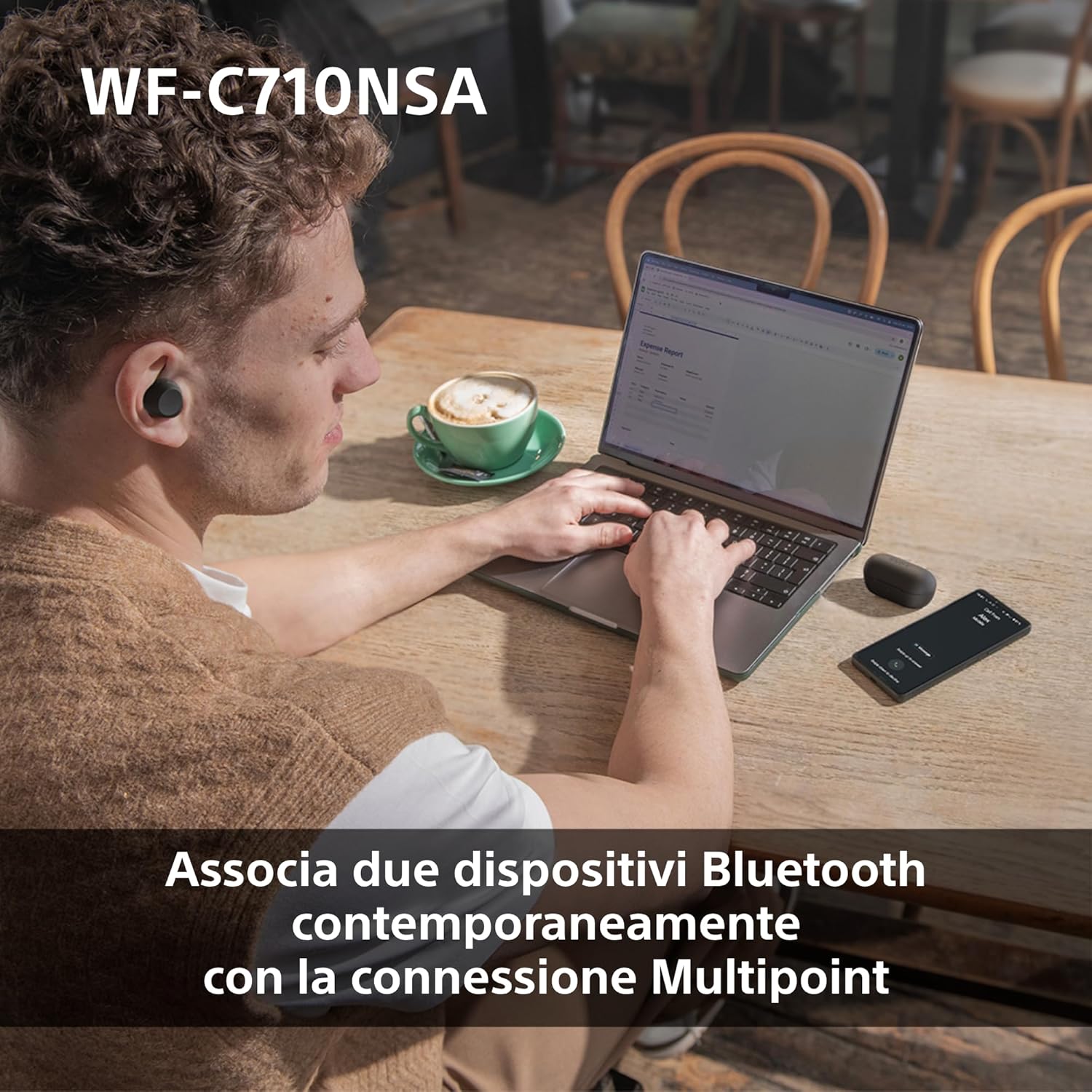 Sony Auricolari True Wireless WF-C710NSA Noise Cancelling, Nero - immagine 8