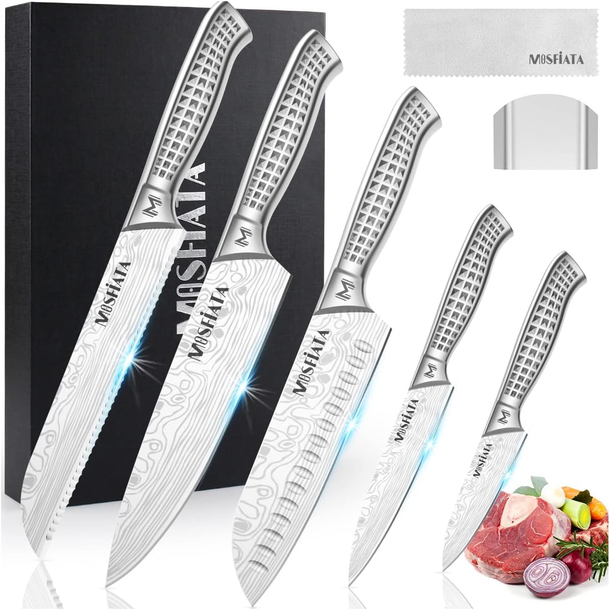 Mosfiata Set Coltelli da Cucina Professionali 5 Pezzi - immagine 1