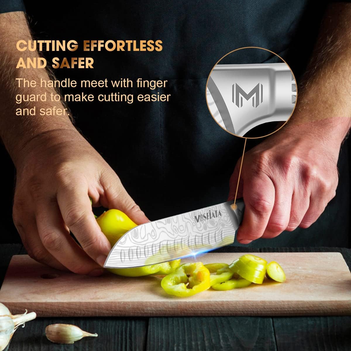 Mosfiata Set Coltelli da Cucina Professionali 5 Pezzi - immagine 4