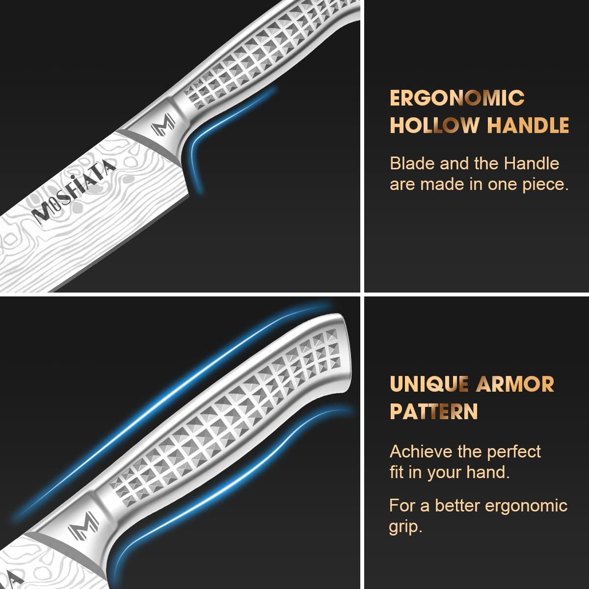 Mosfiata Set Coltelli da Cucina Professionali 5 Pezzi - immagine 5