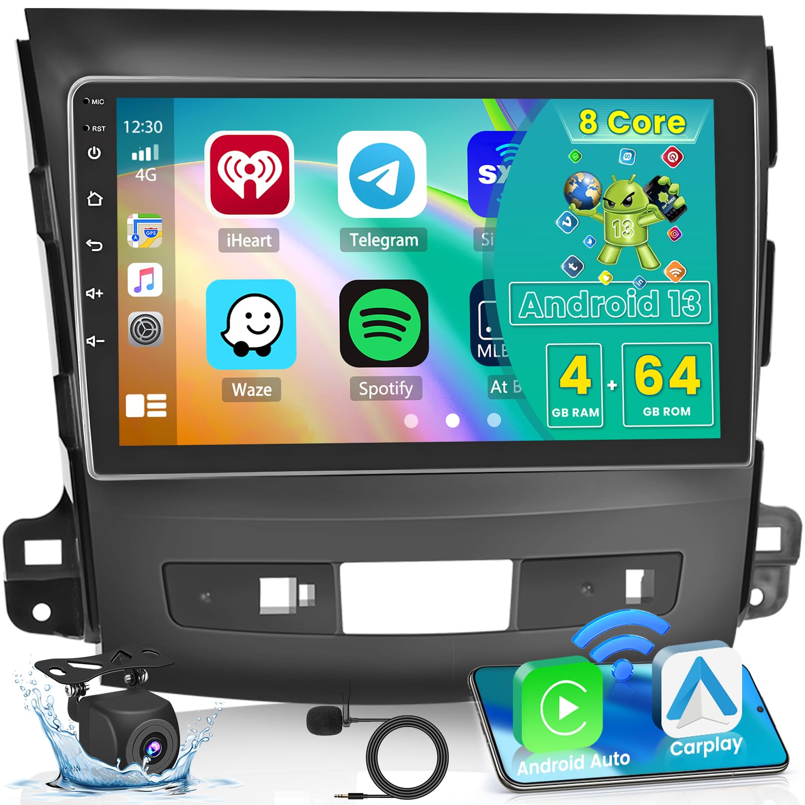 Android 13 Autoradio 9" per Mitsubishi Outlander 2 / Peugeot 4007