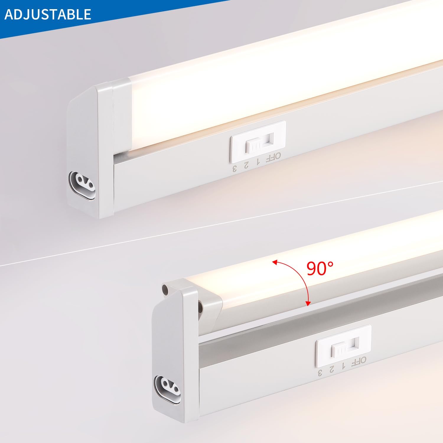 ANWIO Barra LED Sottopensile Cucina 8W,Luce LED Sottopensile Cucina,Strisce LED Sottopensile,Lampada LED Sottopensile,Luce Notturna,Temperatura Colore Regolabile 3000K/4000K/6500K,610LM,Lunga 55.6CM - immagine 5