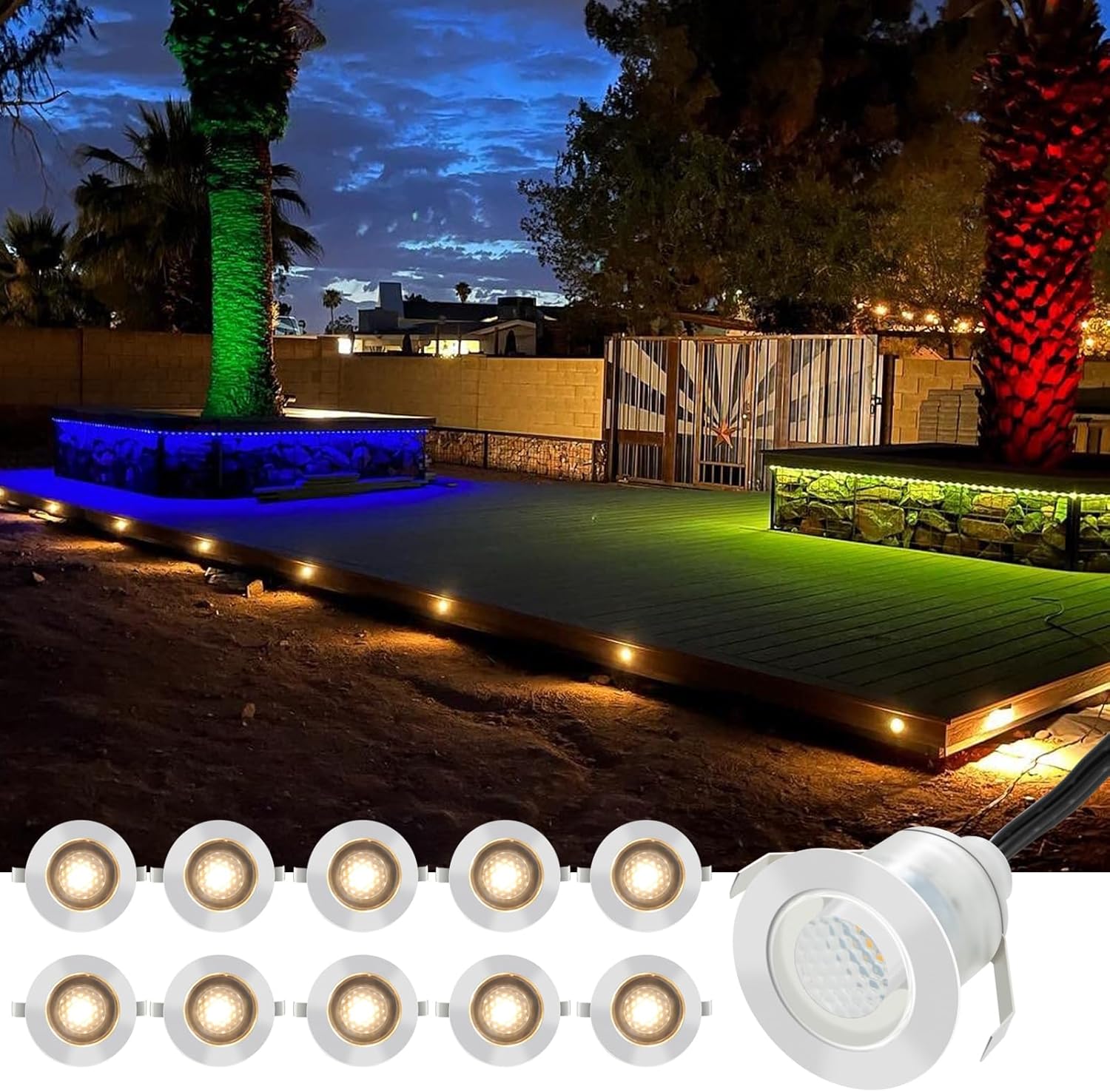 Auting Faretti da Incasso LED per Patio, Set 10 Pezzi - immagine 5