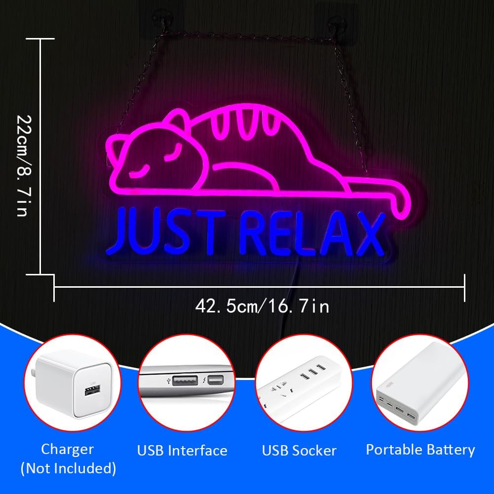 Cat Neon Sign - Insegna al Neon Gatto USB - immagine 2