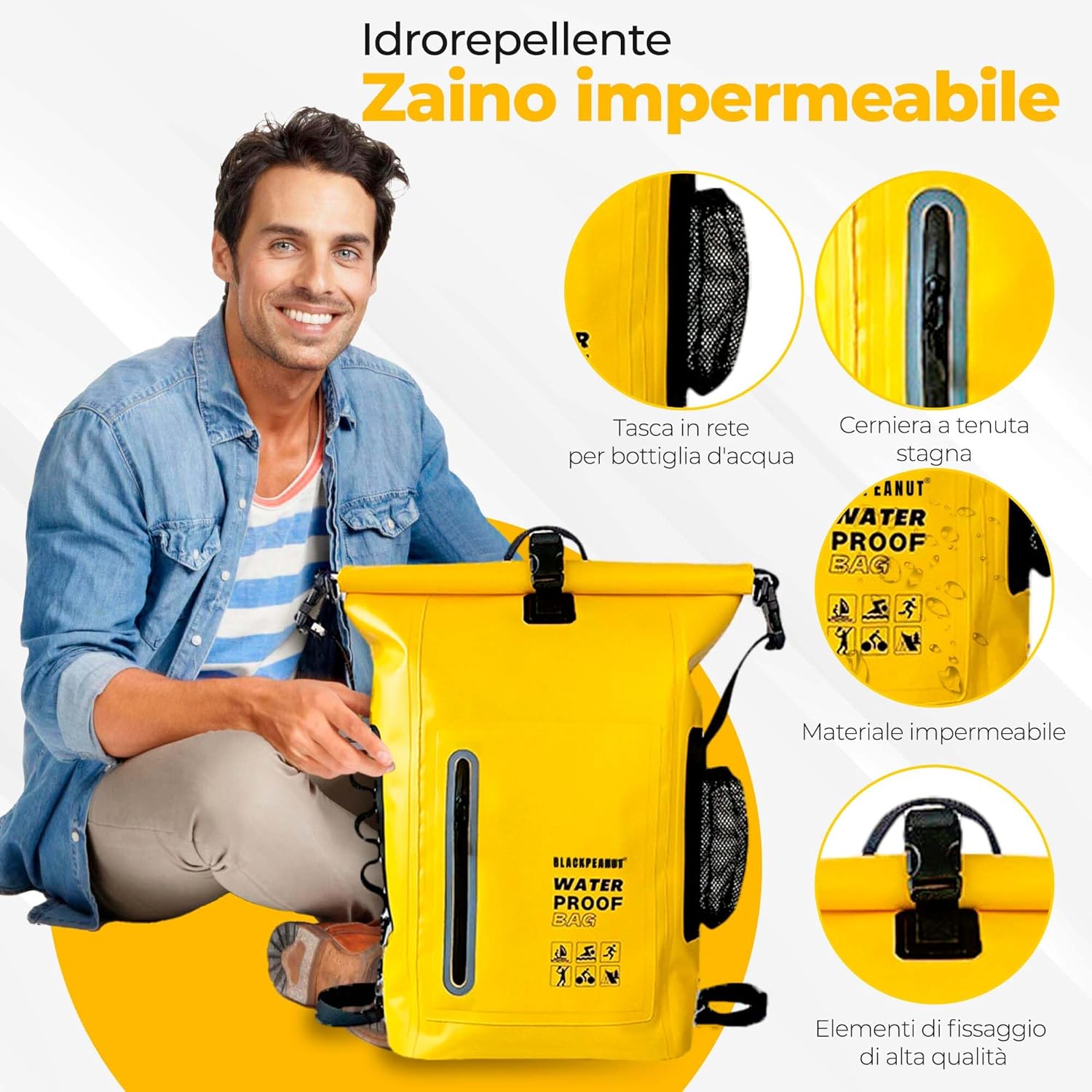 Zaino Impermeabile 25 Litri con Tasca Esterna - immagine 3