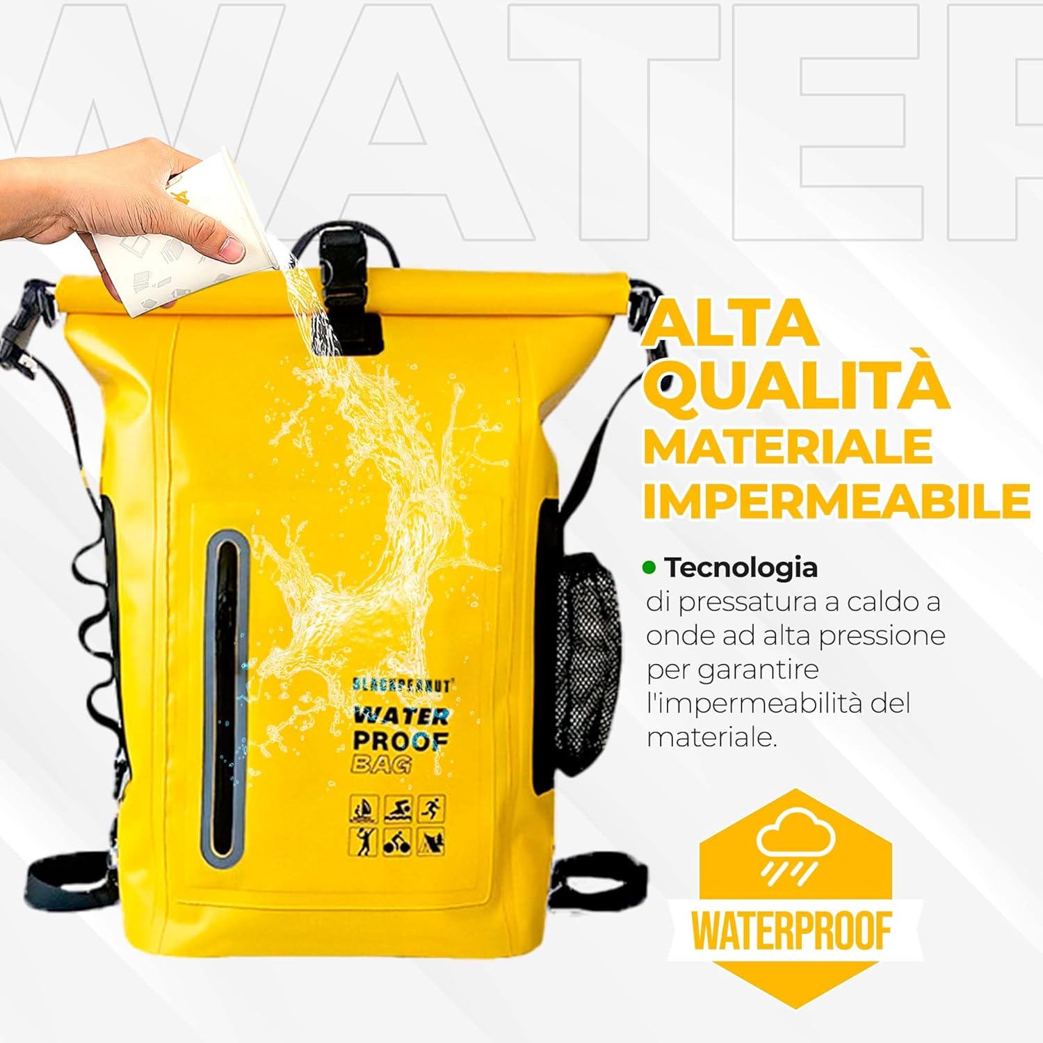 Zaino Impermeabile 25 Litri con Tasca Esterna - immagine 4