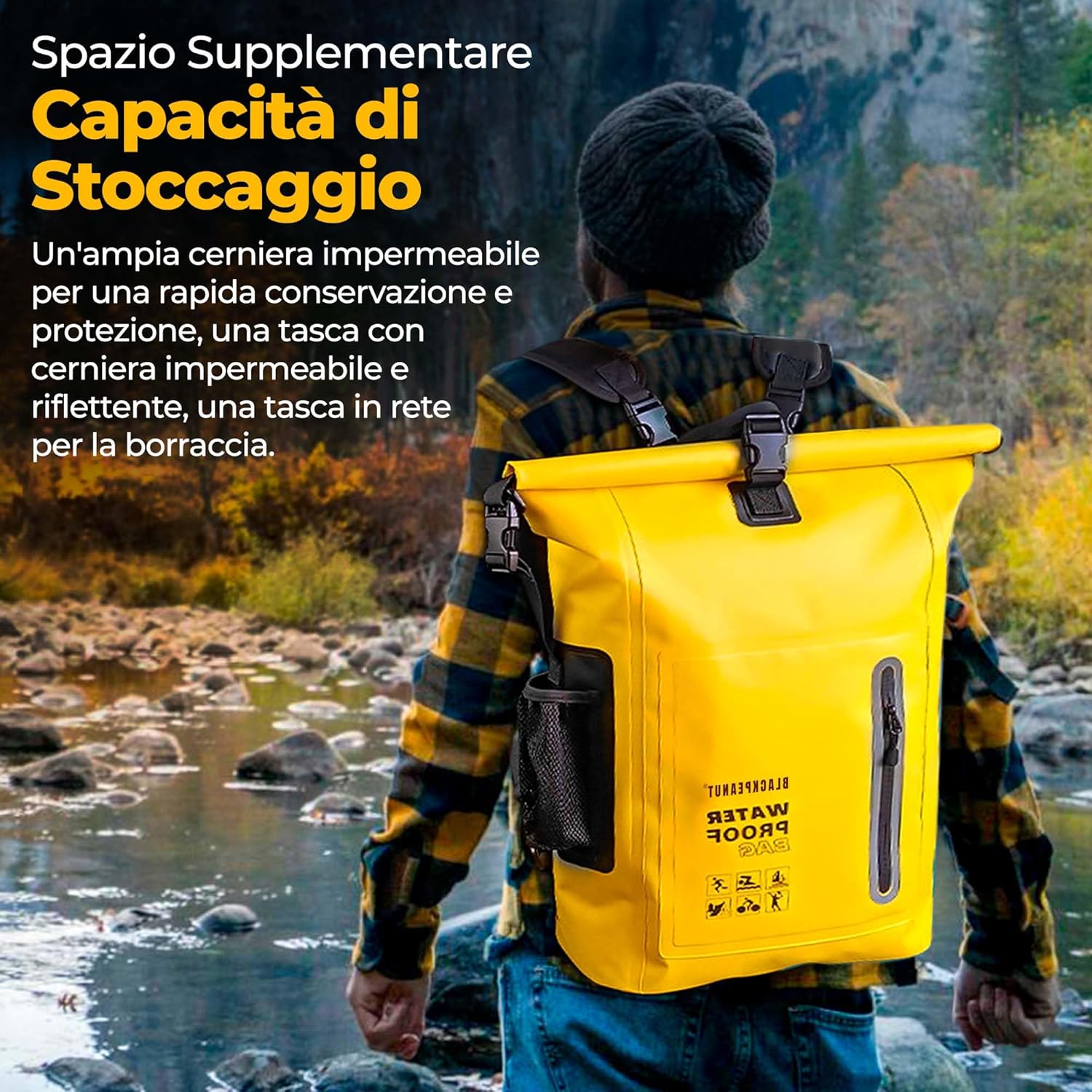 Zaino Impermeabile 25 Litri con Tasca Esterna - immagine 7