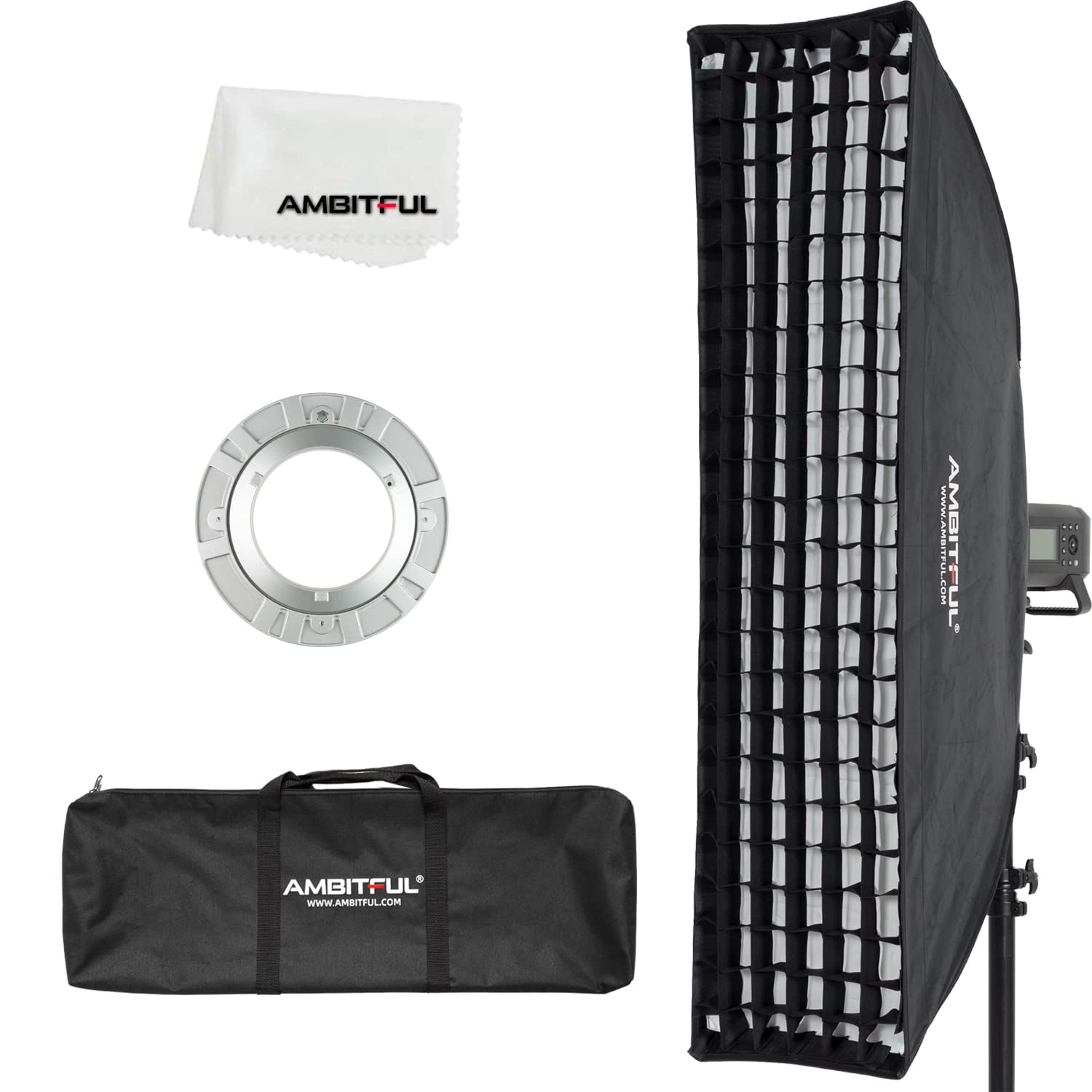 Ambitful FW30x120 Softbox Striscia con Griglia a Nido d'Ape