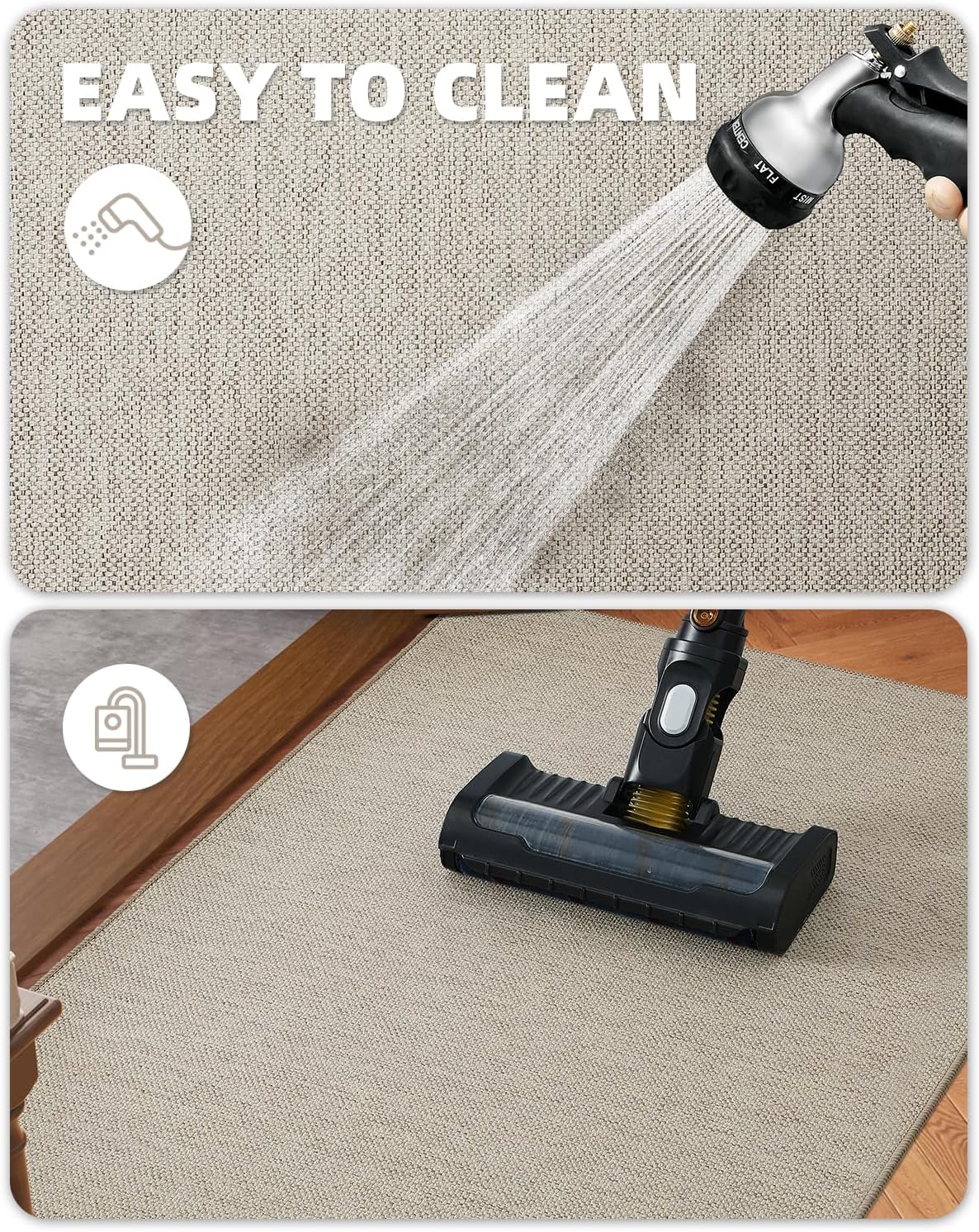 Color&geometry Tappeto Cucina Antiscivolo Lavabile 61x183cm, Beige - immagine 6