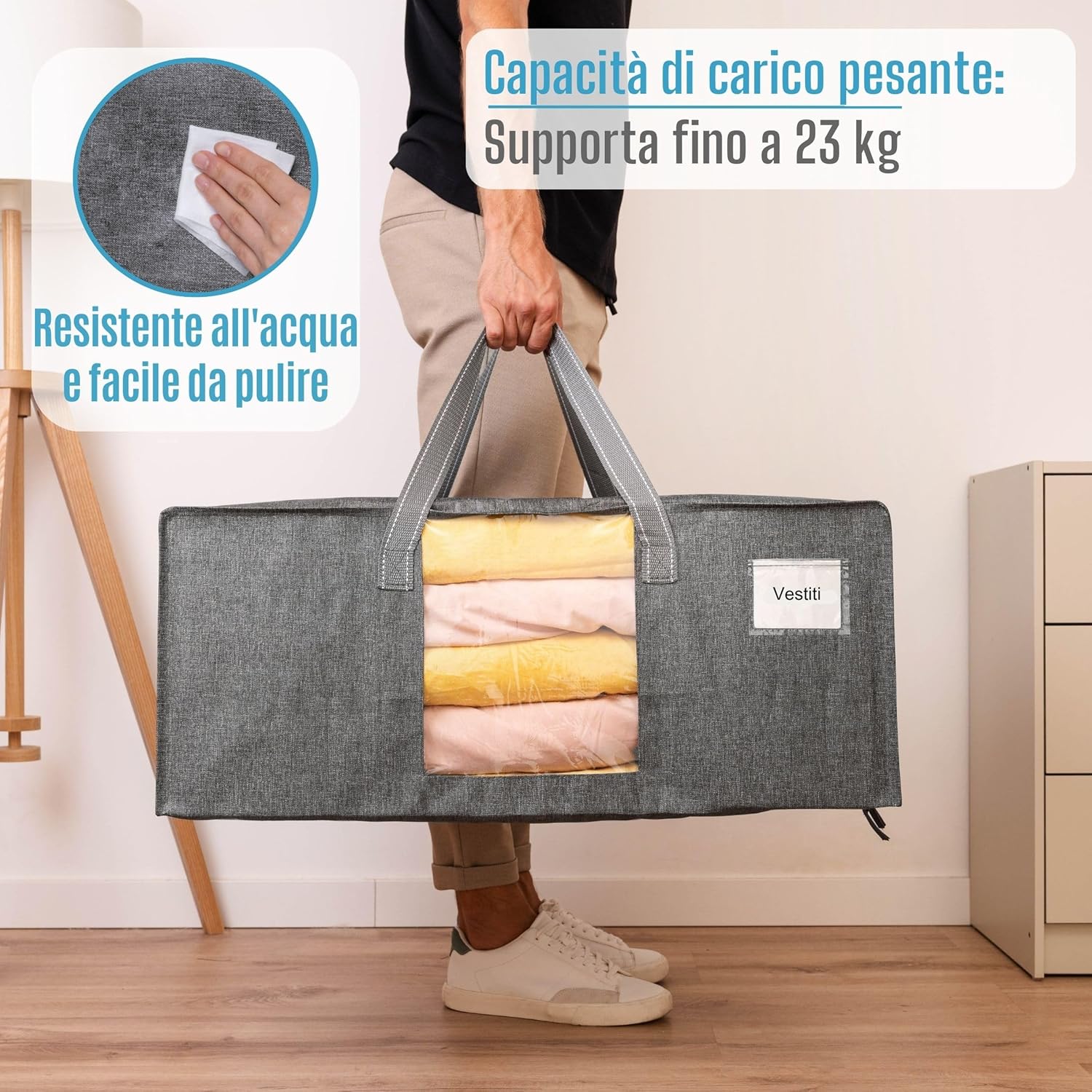 Veno 8 Borse da Trasloco Grandi 87L, Grigio - immagine 3