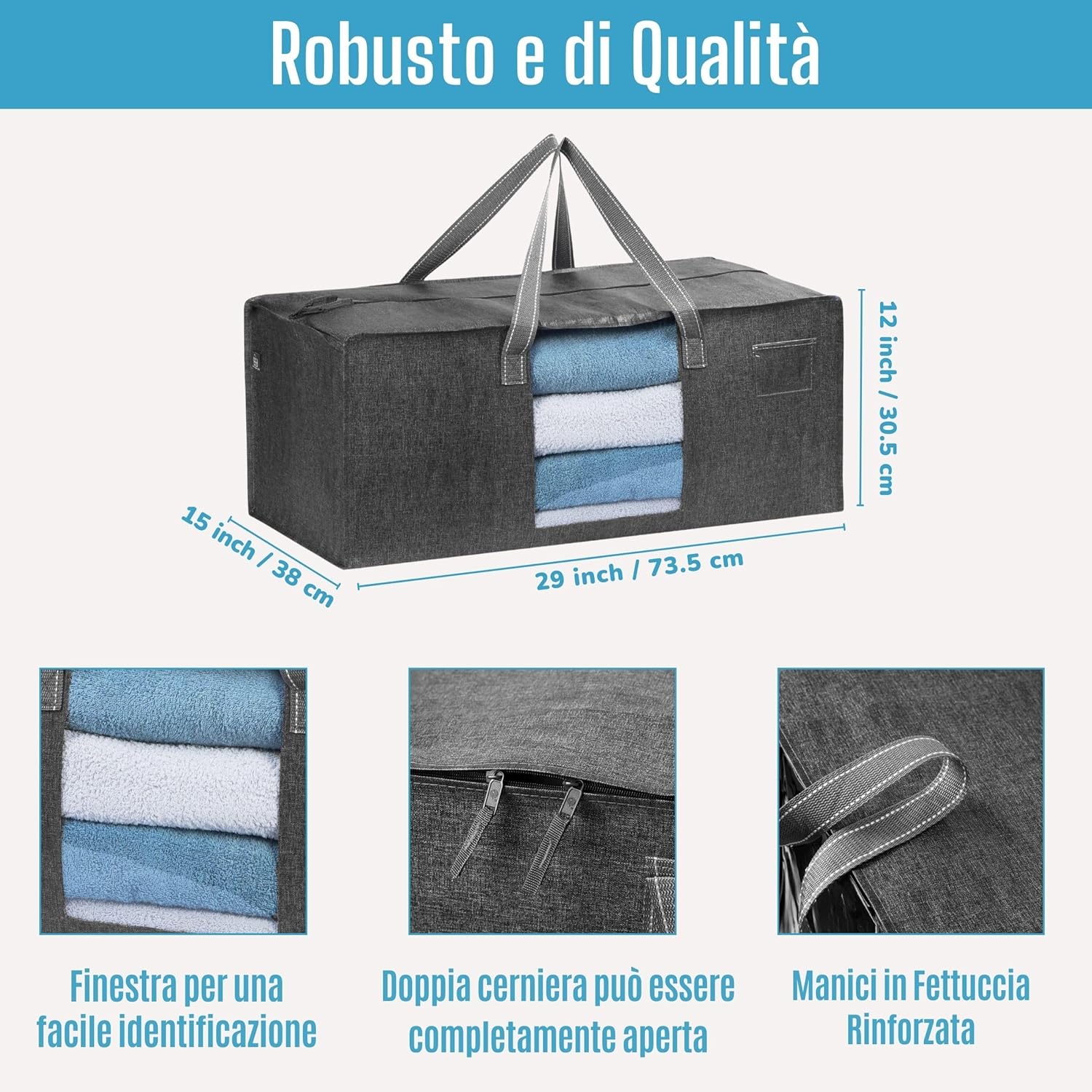 Veno 8 Borse da Trasloco Grandi 87L, Grigio - immagine 4