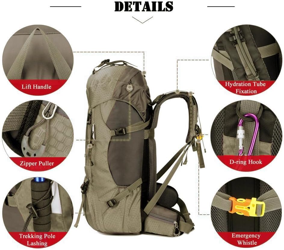 Bseash Zaino da Trekking 60L Impermeabile - immagine 3