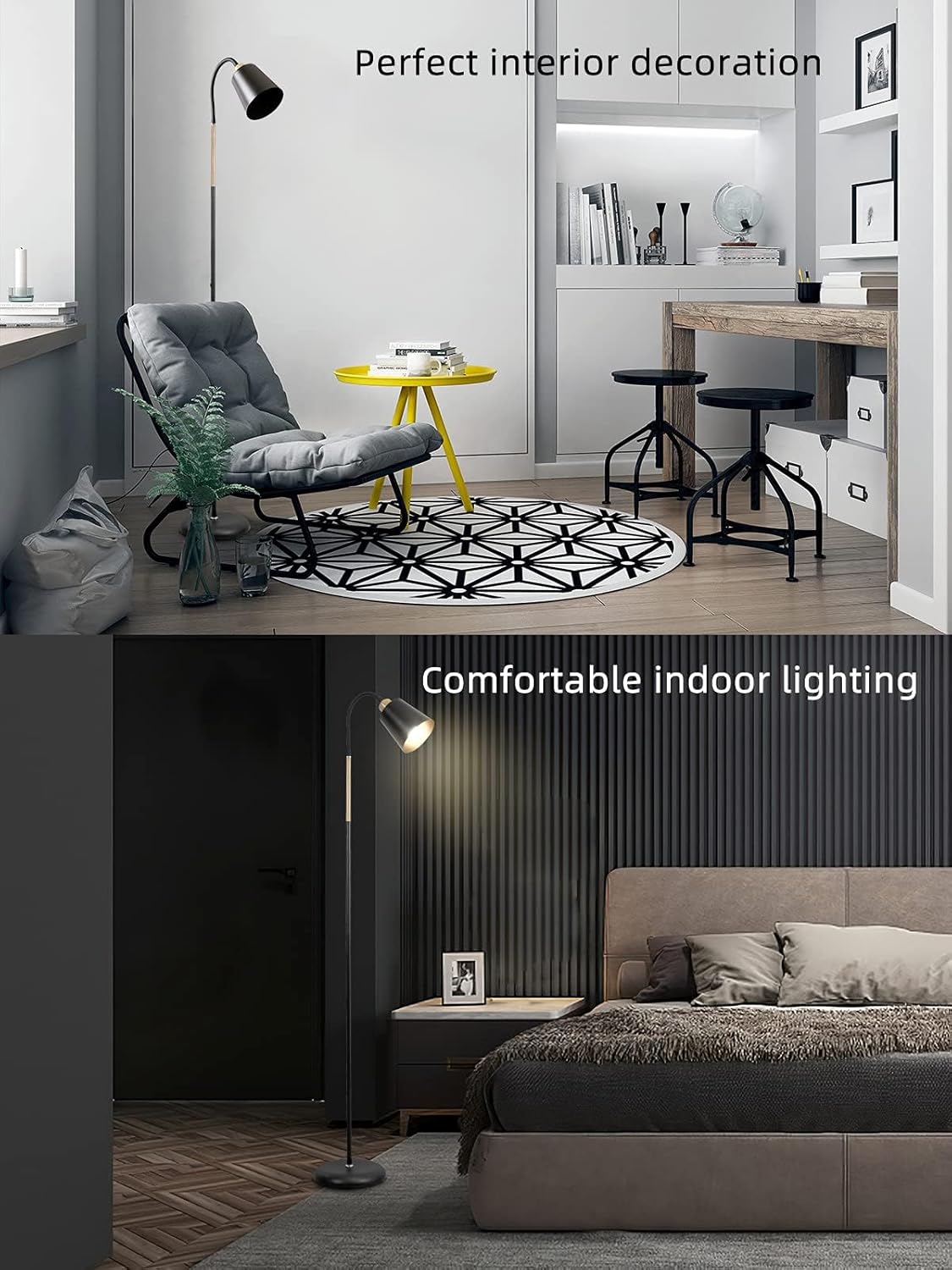 ANTENLICHT VILI - Lampada da Terra Orientabile E27, Nera - immagine 5