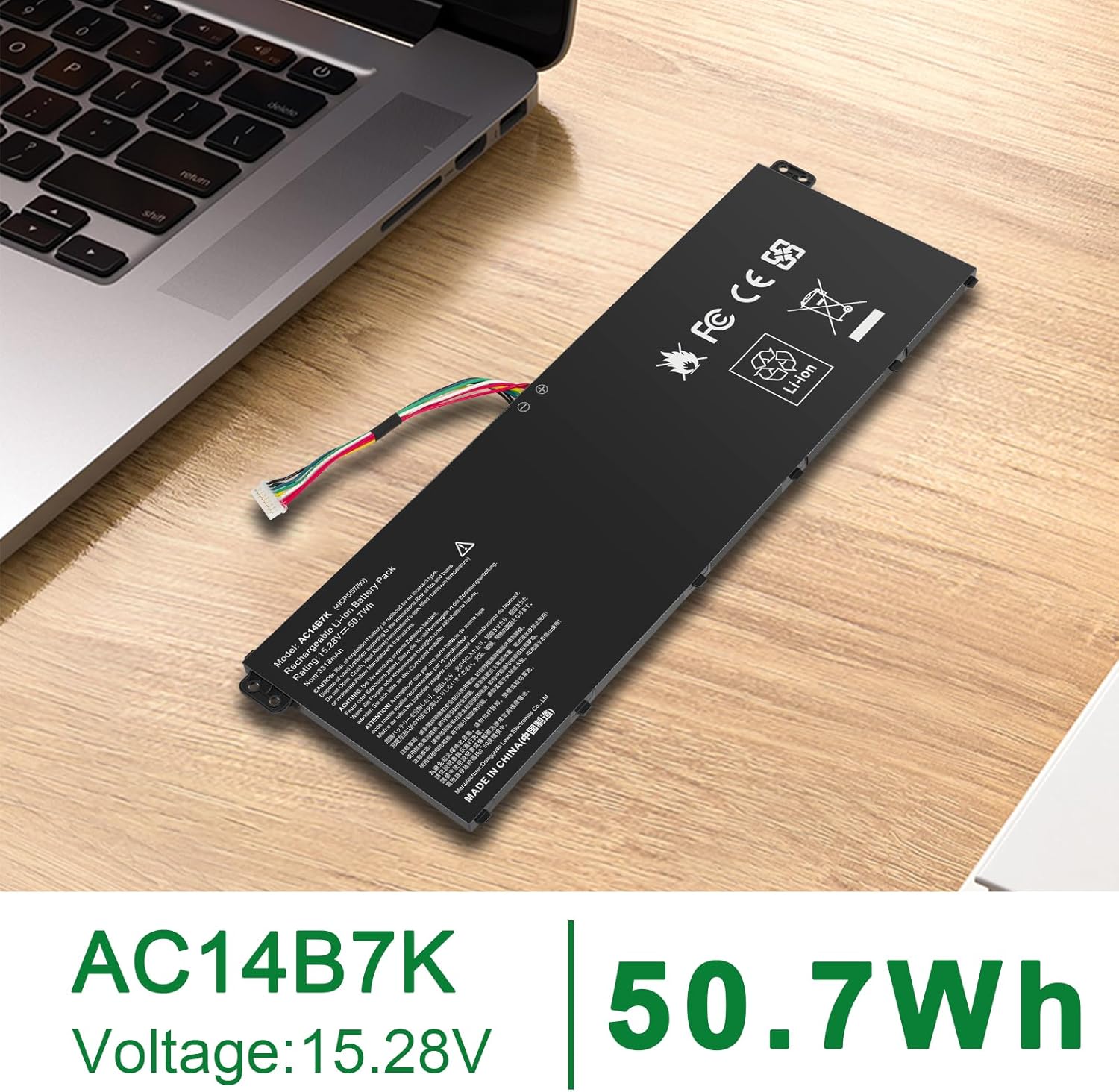 Asuncell Batteria per PC portatile Acer 15.28V/50.7Wh - immagine 7