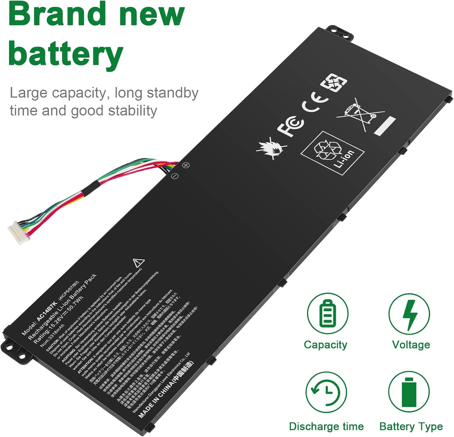 Asuncell Batteria per PC portatile Acer 15.28V/50.7Wh - immagine 8