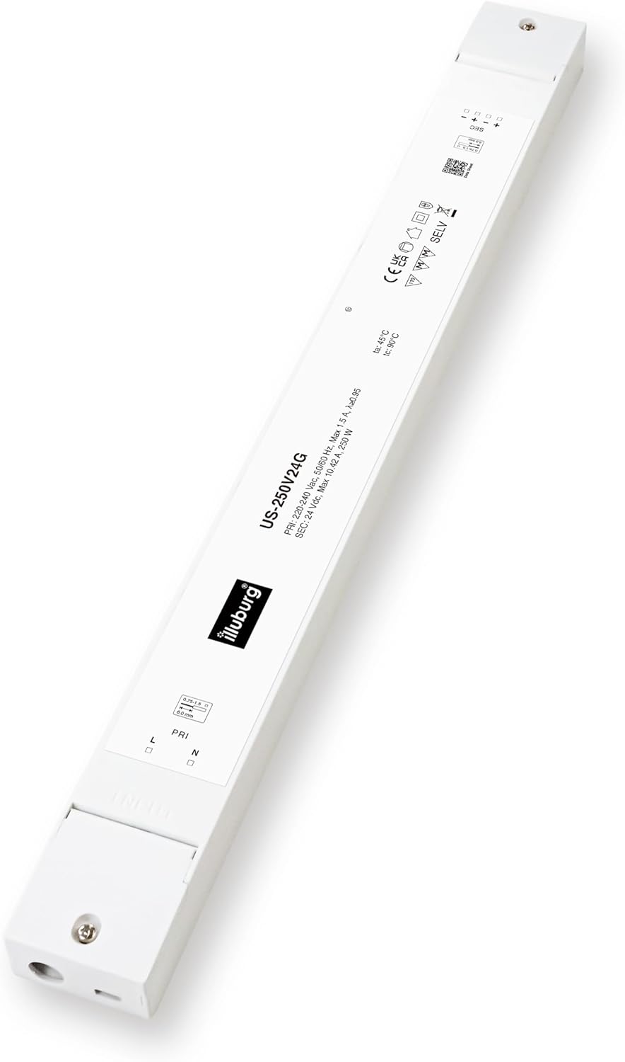 Trasformatore LED 24V 250W Sottile Senza Sfarfallio - immagine 1