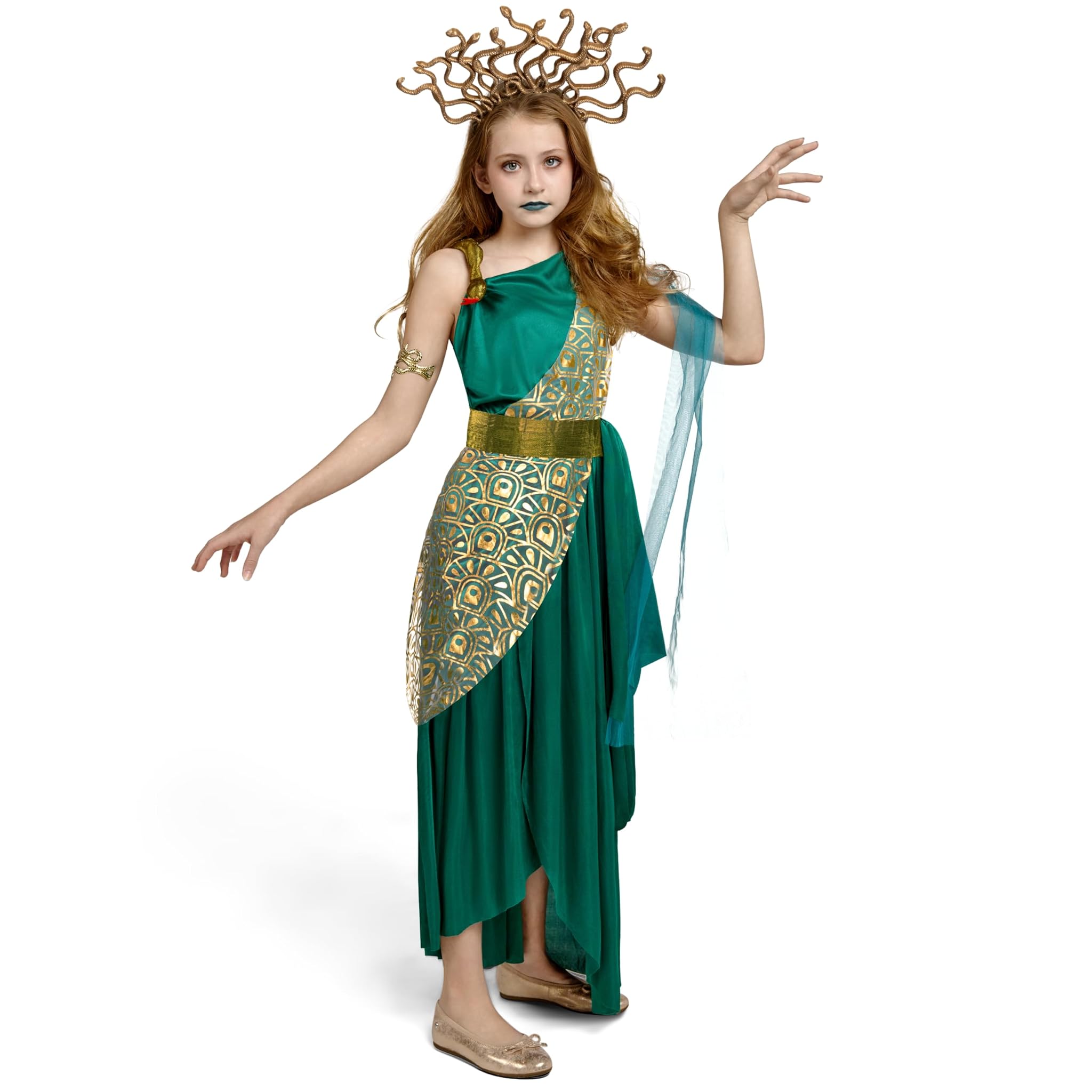 Spooktacular Creations Costume Medusa per Bambine, Verde