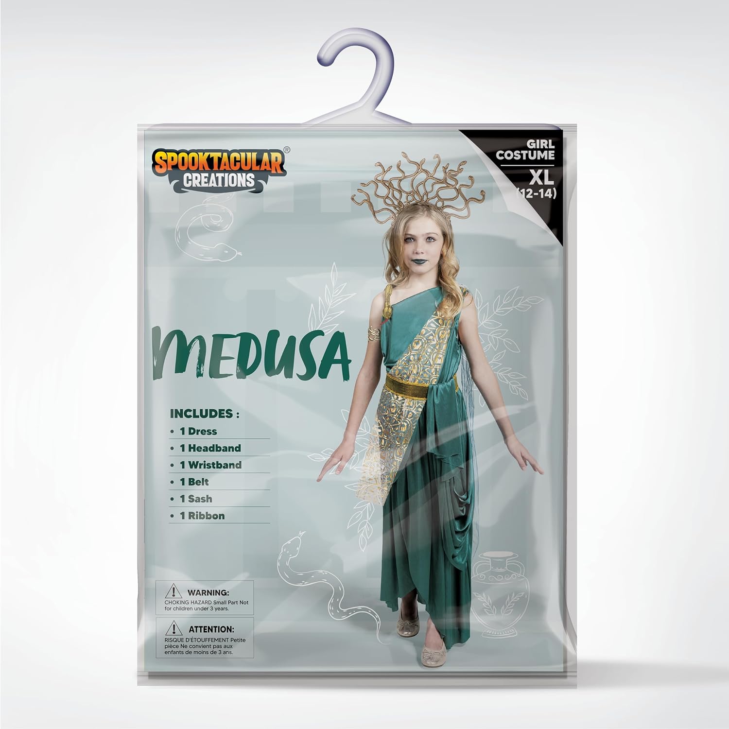 Spooktacular Creations Costume Medusa per Bambine, Verde - immagine 6