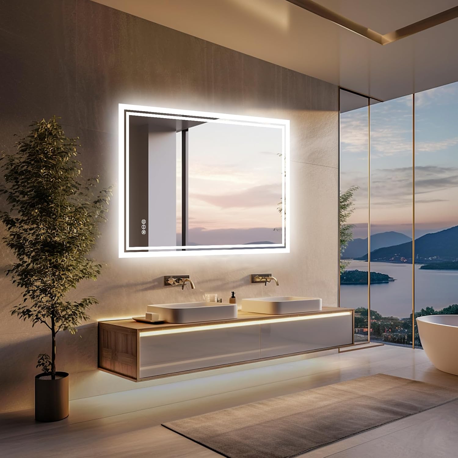 Luvodi Specchio Bagno Retroilluminato LED 50x70cm - immagine 2