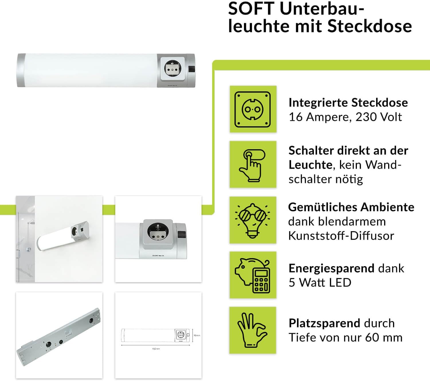 Applique per interni LED a striscia 5W - immagine 2