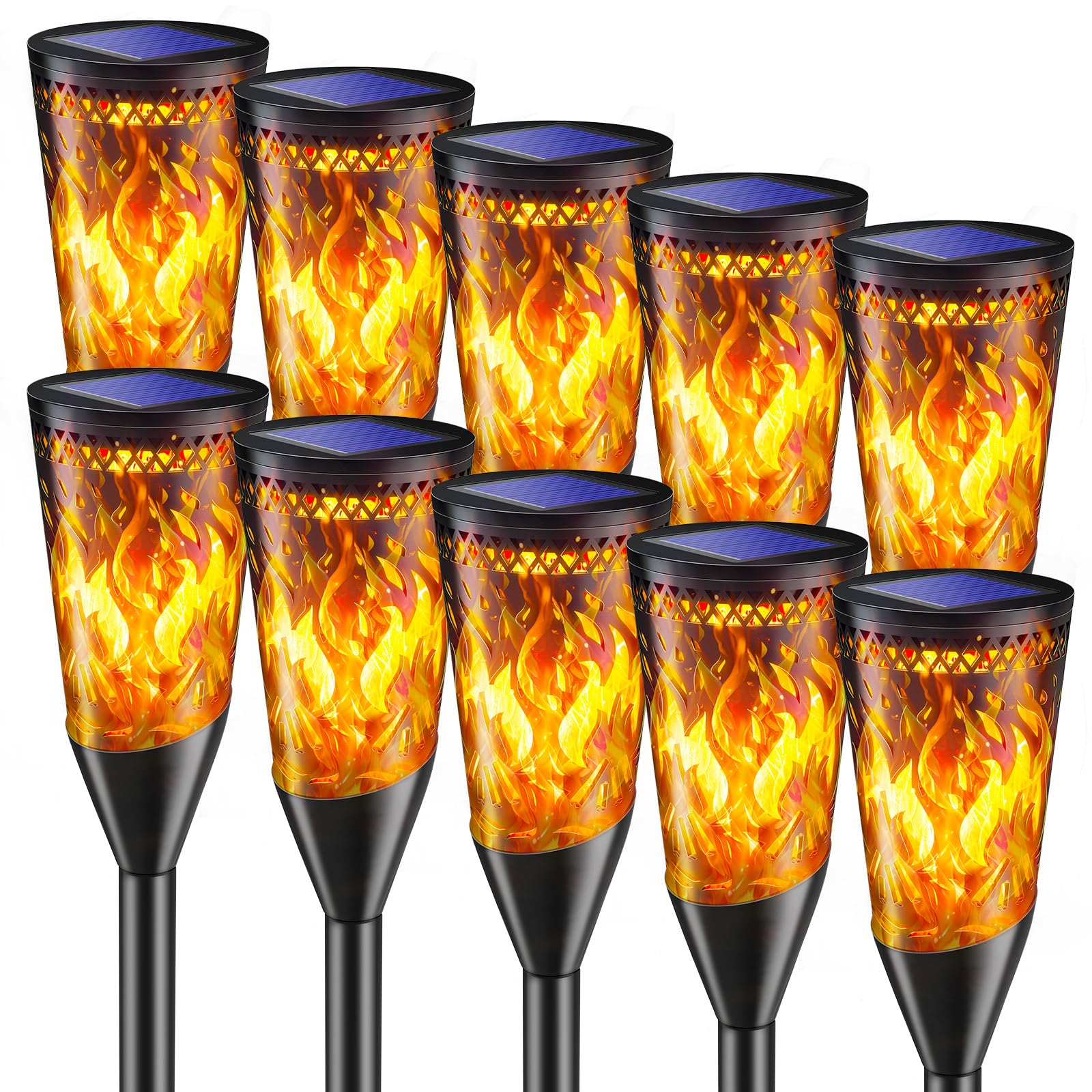 Fiflying Lampade Solari da Giardino 12 LED (10 Pezzi)