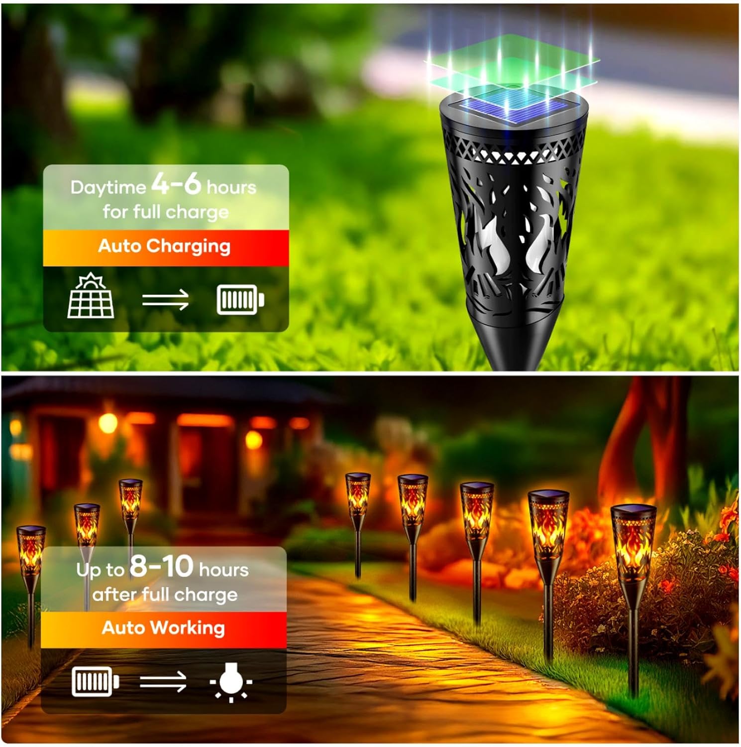 Fiflying Lampade Solari da Giardino 12 LED (10 Pezzi) - immagine 2