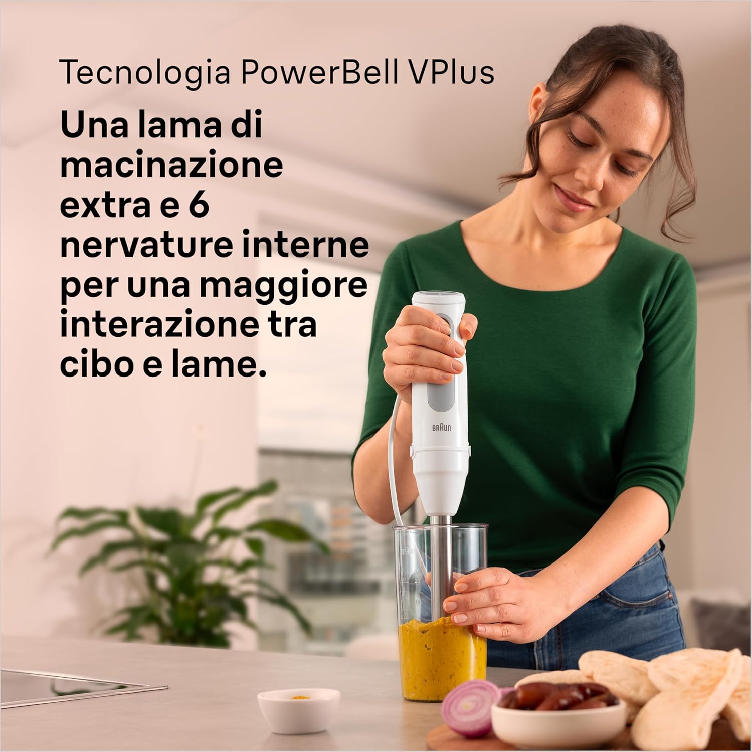 Braun MultiQuick5 MQ50.236M MINIPIMER 1000W, Bianco - immagine 5