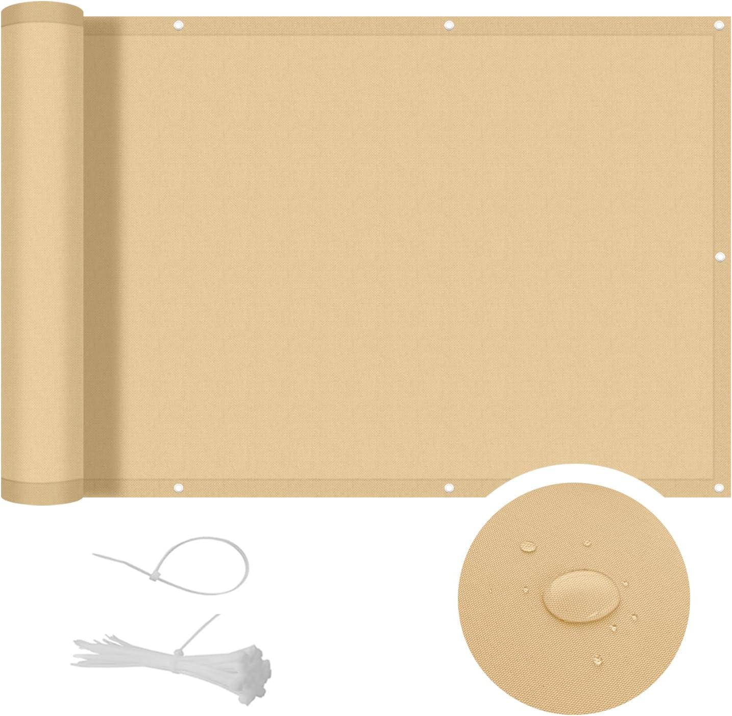 COOL AREA Frangivista per Balcone in PES 100x800cm, Sabbia