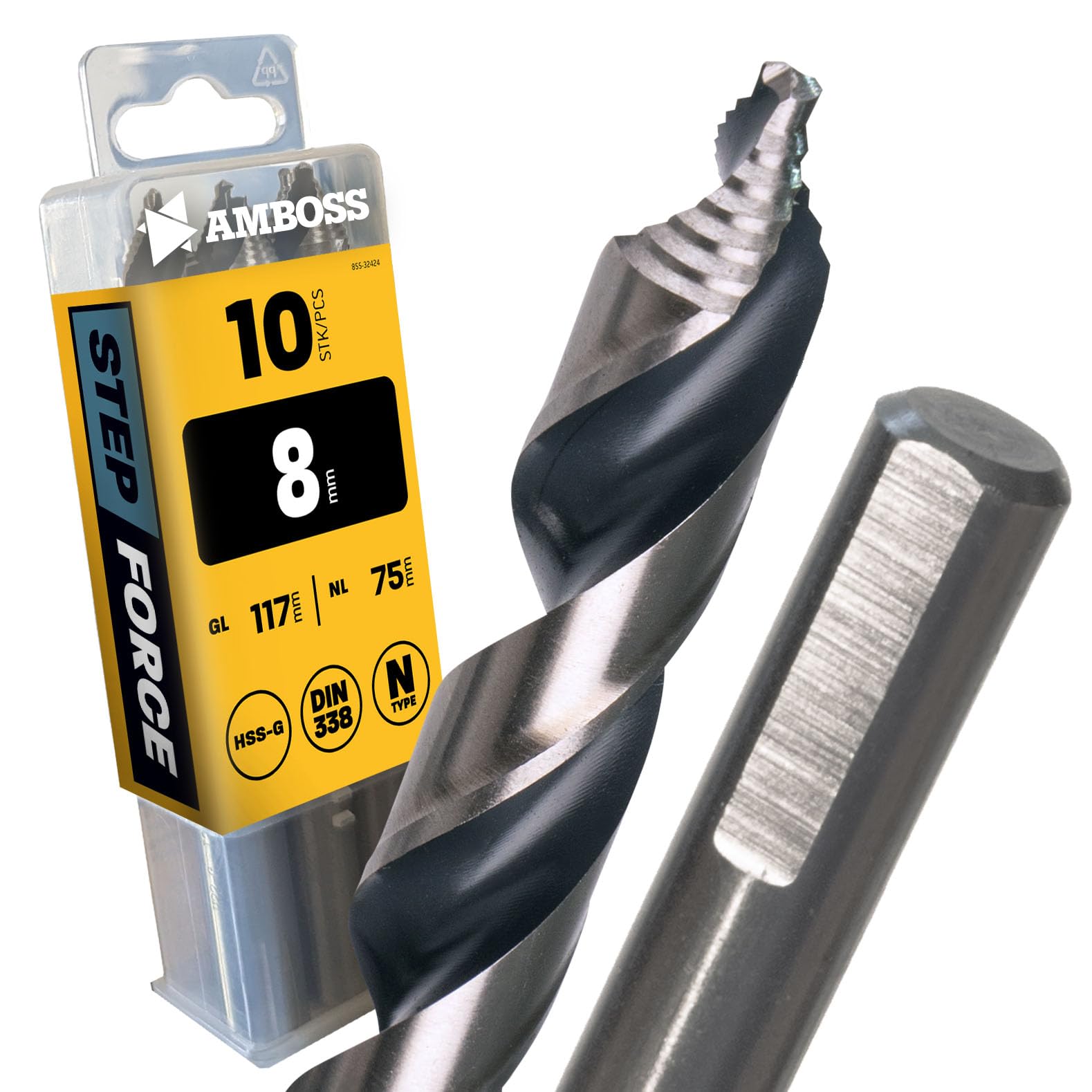 Amboss Werkzeuge® Punte Elicoidali Step Force Ø 8,0 mm