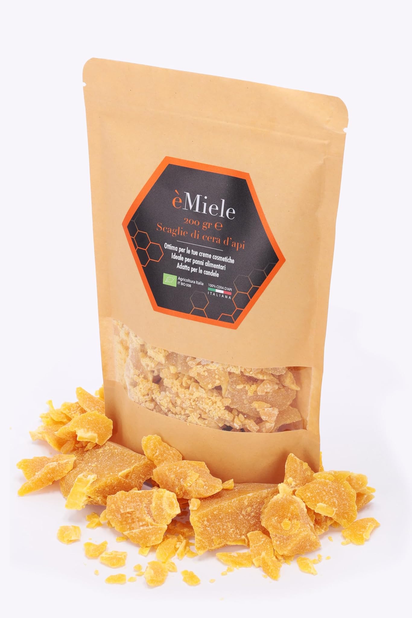 èMiele - Scaglie di Pura Cera d'api Biologica 200 gr