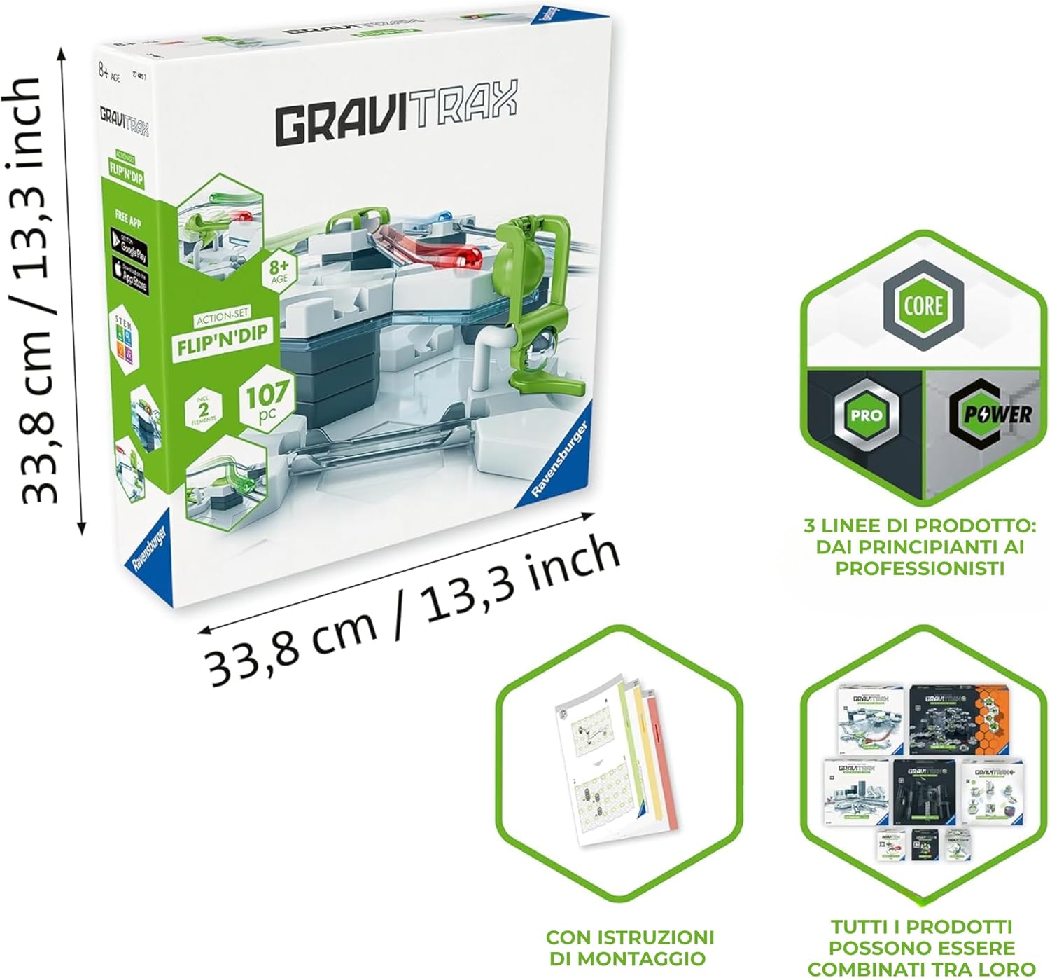 Ravensburger - Gravitrax Actionset FlipnDip 107 Pezzi - immagine 4