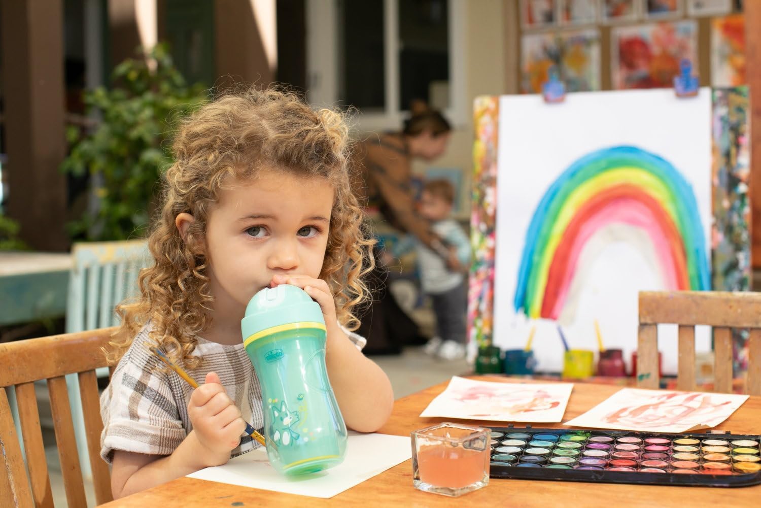 Chicco Sport Cup - Bicchiere Antigoccia Termico 266 ml, Azzurro - immagine 5