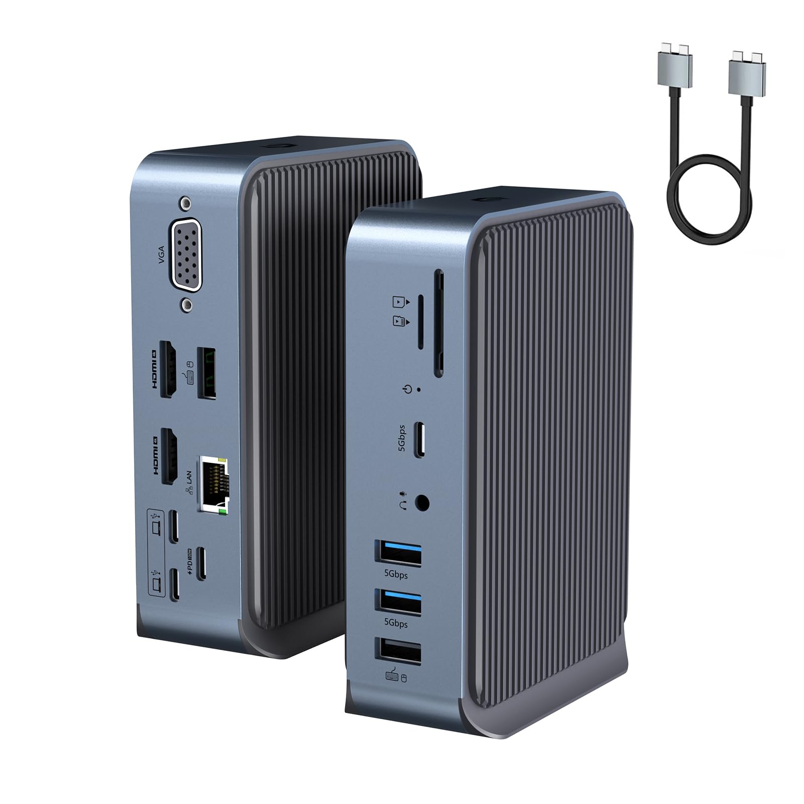 Adattatore USB C 15 in 2 Dual Monitor Docking Station