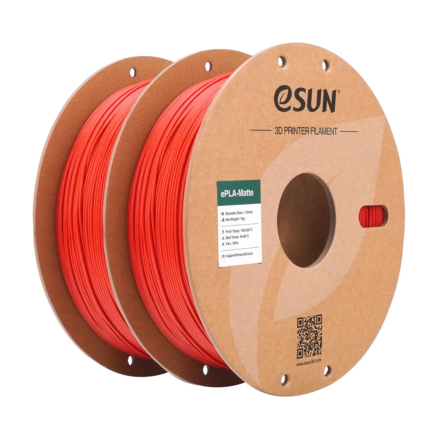 Esun Filamento Stampante 3D PLA Opaco 1.75mm, Rosso Fuoco