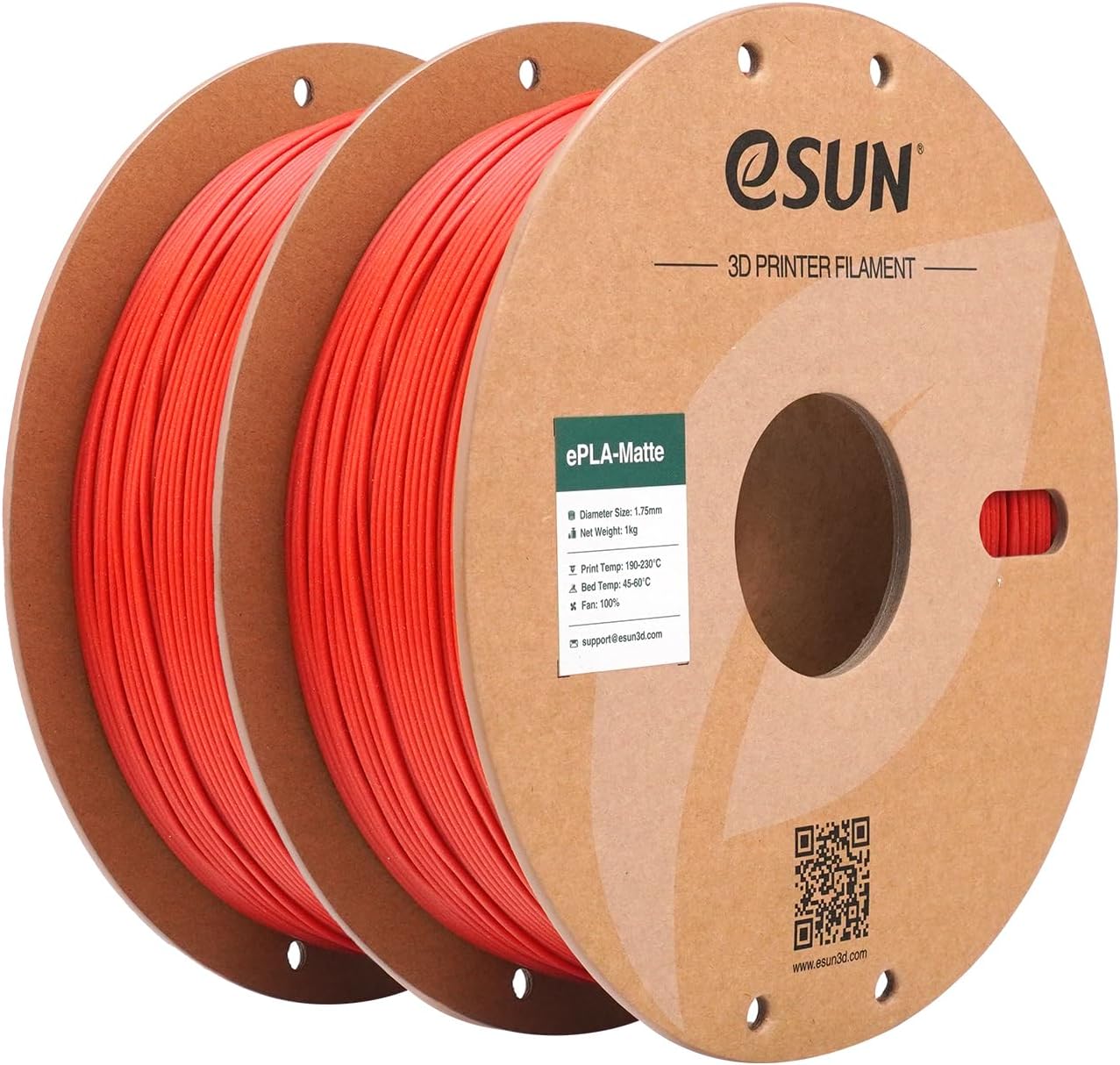 Esun Filamento Stampante 3D PLA Opaco 1.75mm, Rosso Fuoco - immagine 1