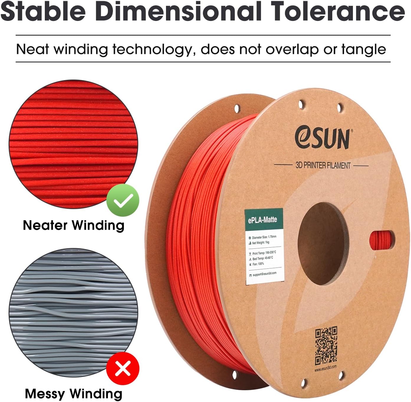 Esun Filamento Stampante 3D PLA Opaco 1.75mm, Rosso Fuoco - immagine 3