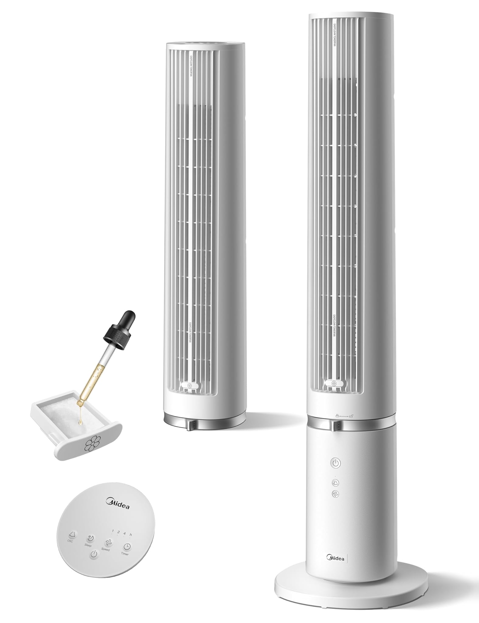 Midea MTF25FRG Ventilatore a Torre Silenzioso 40'', Bianco