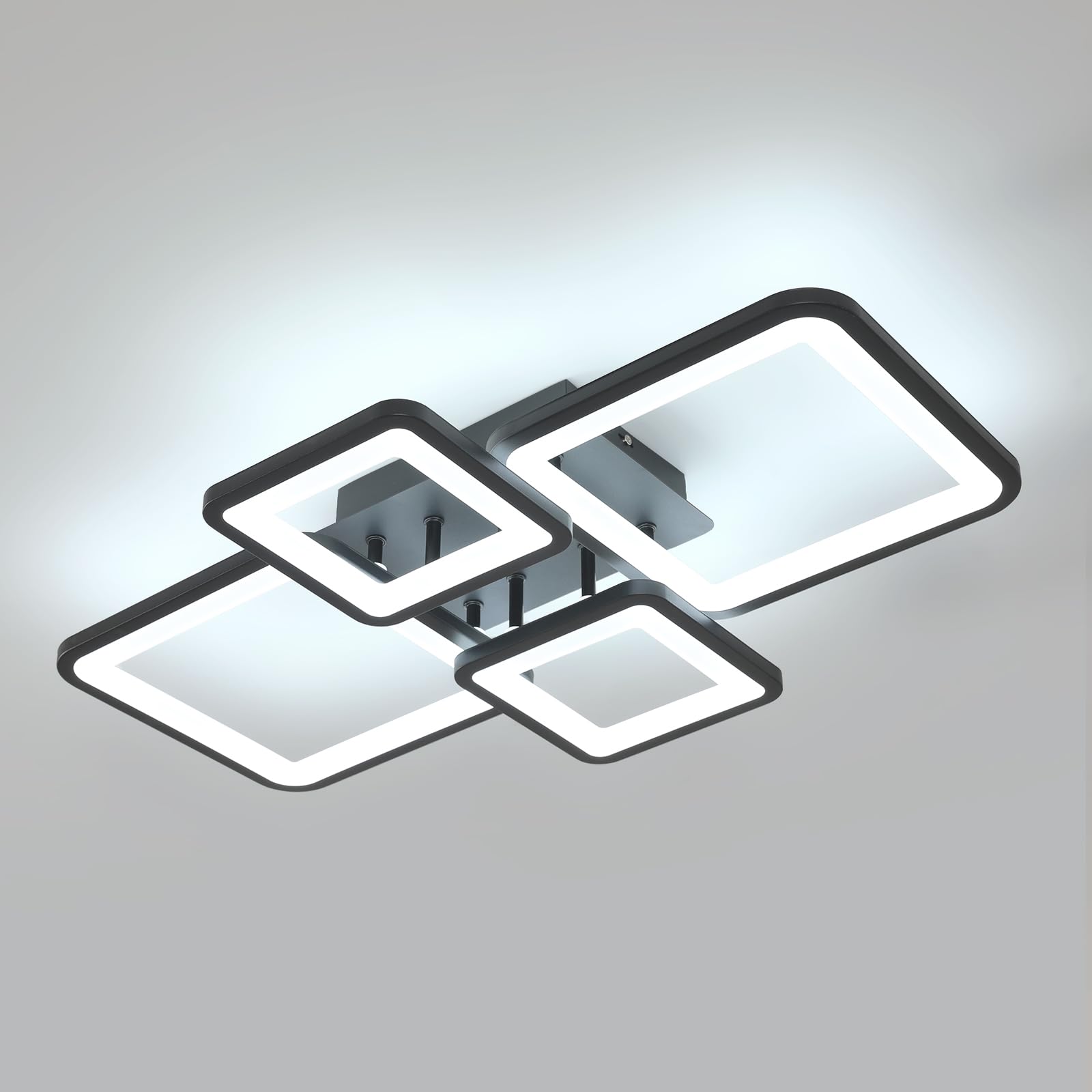 Mckalen Plafoniera LED Soffitto Moderna 62CM 56W, Nero