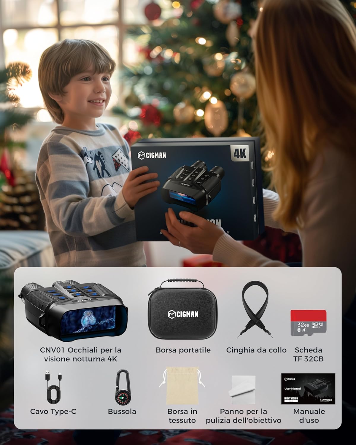 Cigman 4K Binocolo Visore Notturno 600M - immagine 8