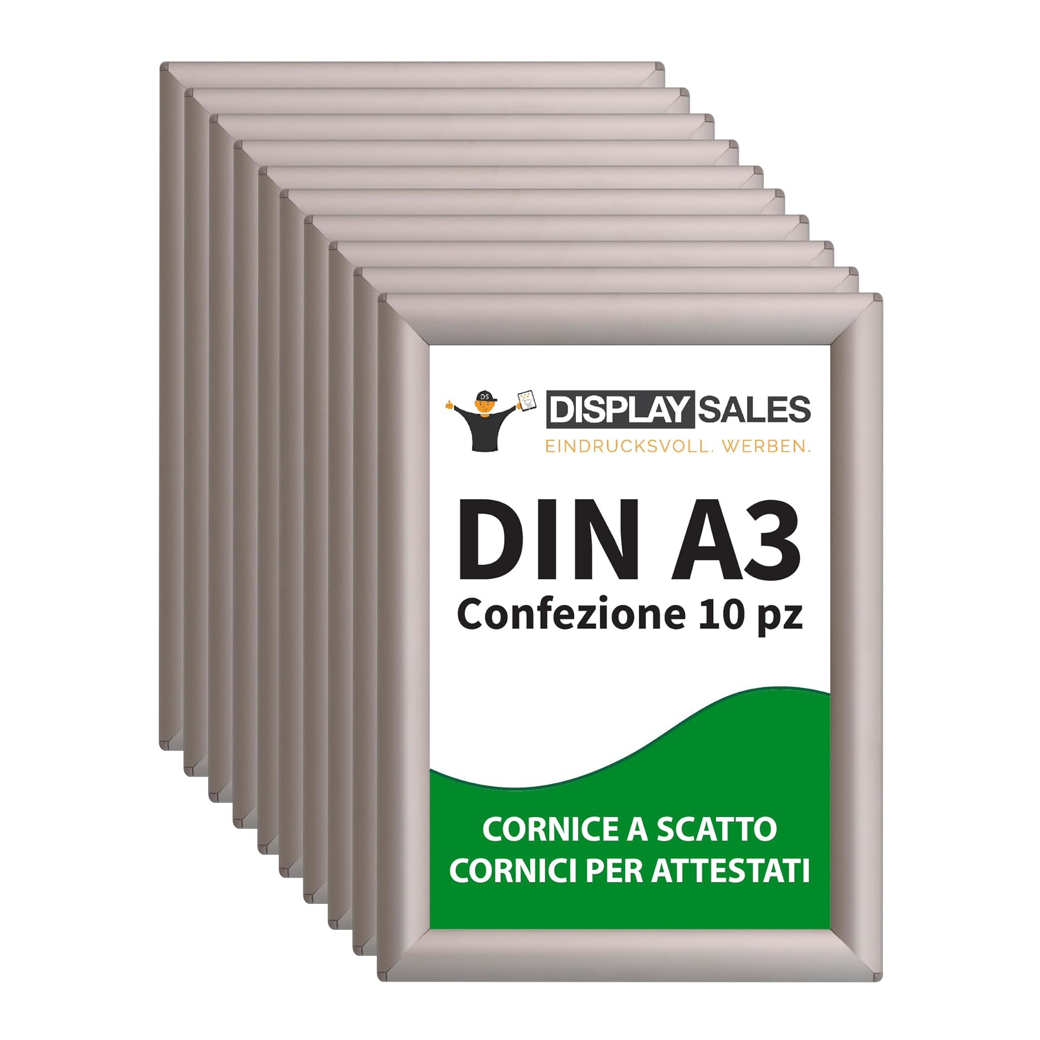 DISPLAY SALES Cornice a Scatto DIN A3 - 10 Pezzi